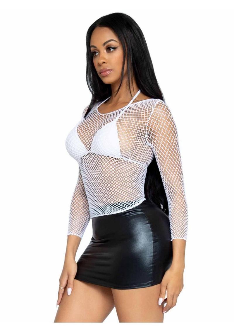 Leg Avenue Spandex Long Sleeved Industrial Net Shirt