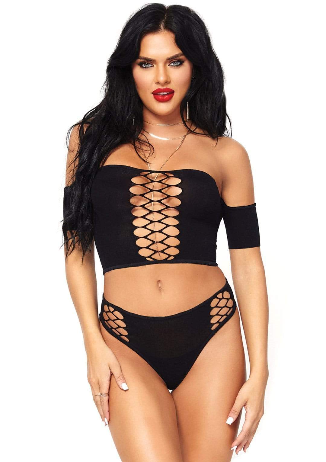 Opaque Crop Top & Thong