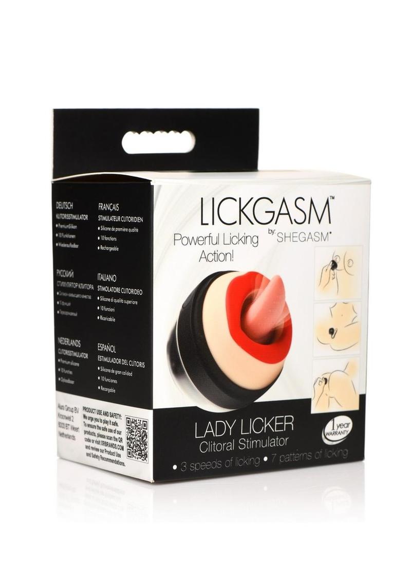 Lickgasms Lady Licker 10x Rechargeable Silicone Clitoral Stimulator - Black/Vanilla