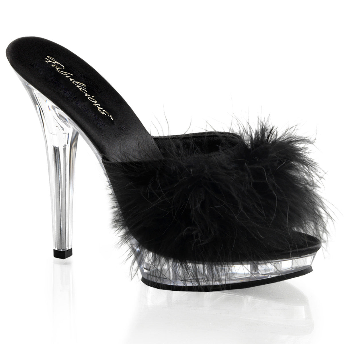 5" Stiletto Heel Marabou Slipper - PlaythingsMiami