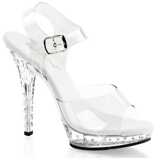 Glam Clear Sandal with Rhinestone Covered Heel - PlaythingsMiami