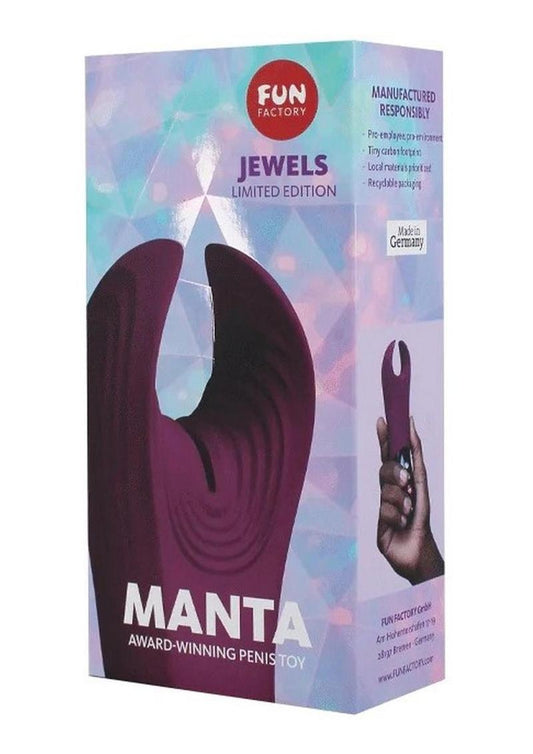 Manta Silicone Vibrating Sleeve - Garnet - Magenta/Purple
