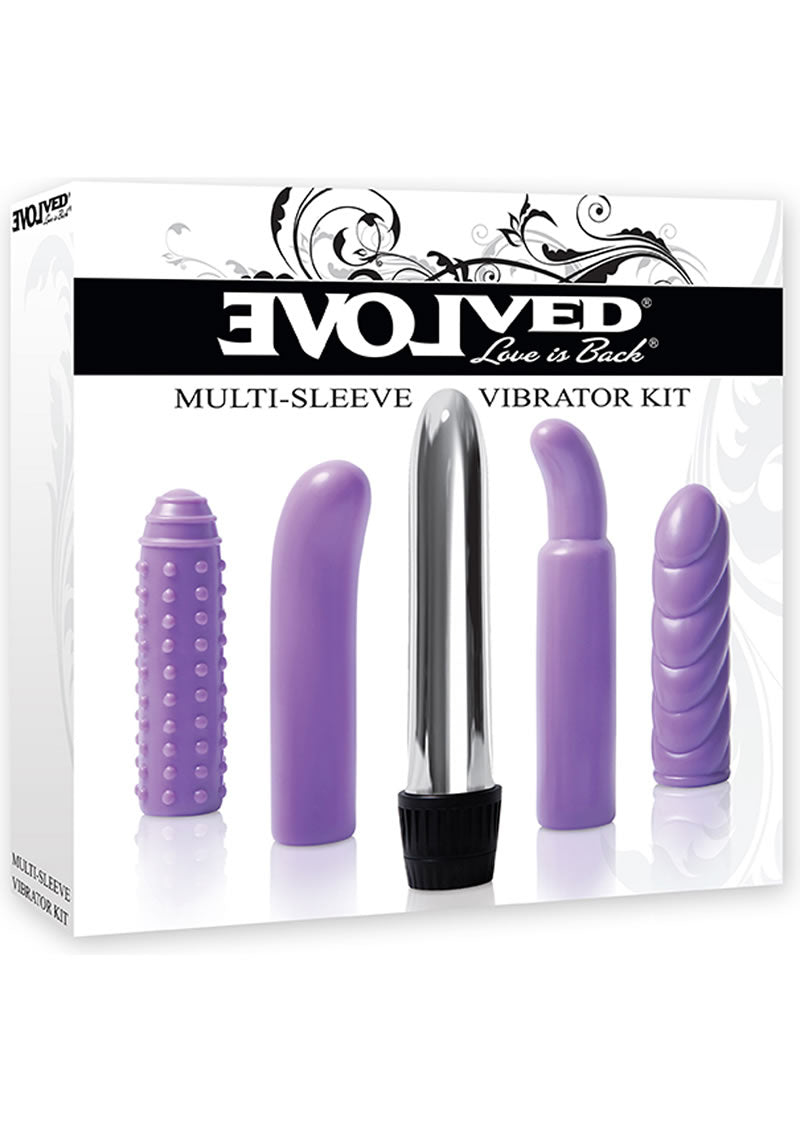 Multi Sleeve Vibrator - Purple - 4 Piece Kit