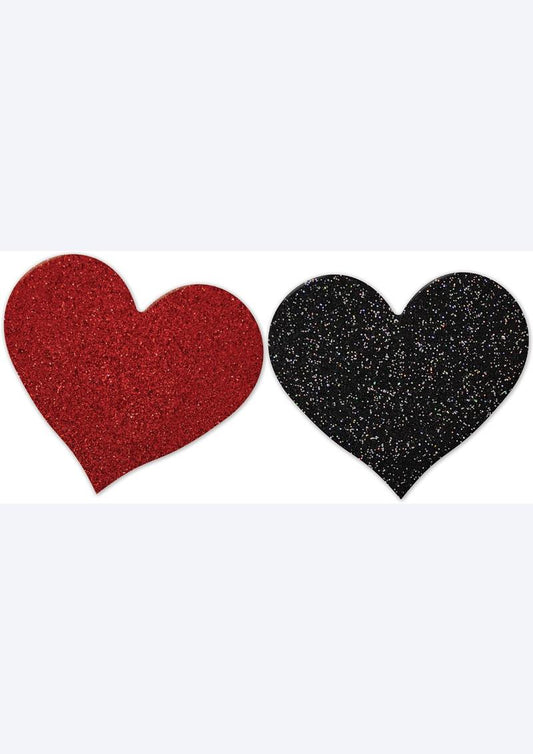 Nipplicious Heart Shape Pasties - Black/Red