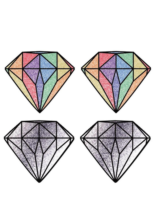 Peekaboos Diamonds Pasties - Multicolor/Rainbow