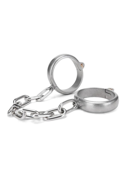Prowler Red Heavy Duty Metal Handcuffs - Stainless - Silver/Steel