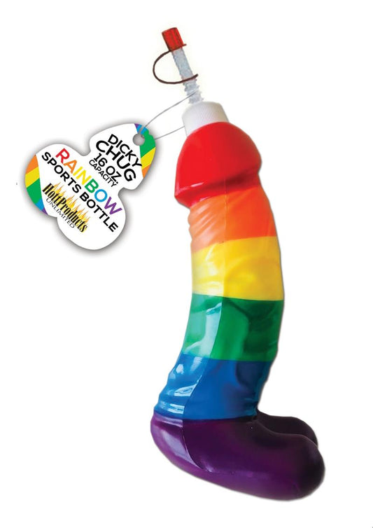 Rainbow Dicky Chug Sports Bottle - Multicolor - 16 Ounces