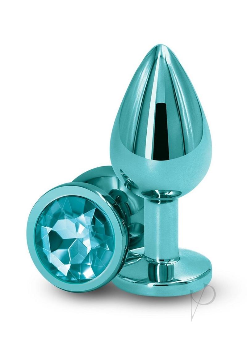 Rear Assets Aluminum Anal Plug - Metal/Teal - Medium