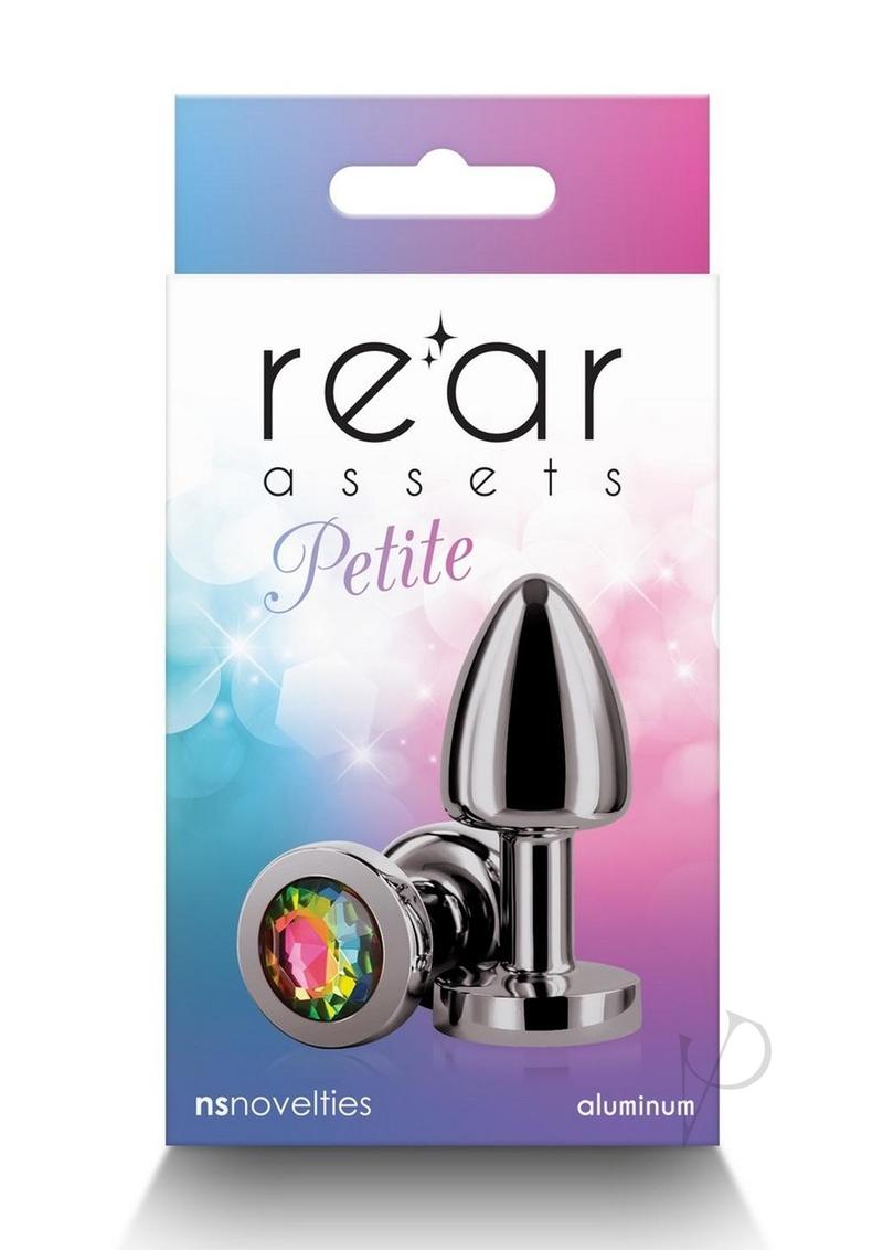 Rear Assets Aluminum Anal Plug - Petite - Grey/Gun Metal/Metal/Multicolor/Rainbow - XSmall