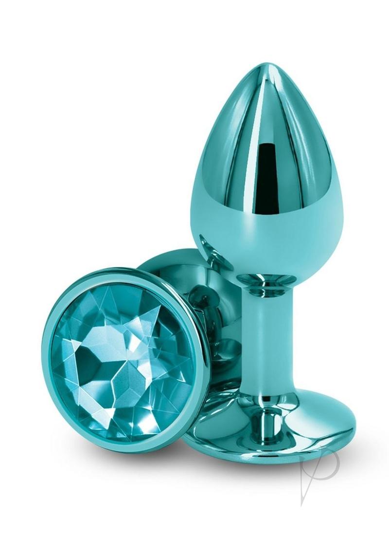 Rear Assets Aluminum Anal Plug - Metal/Teal - Small