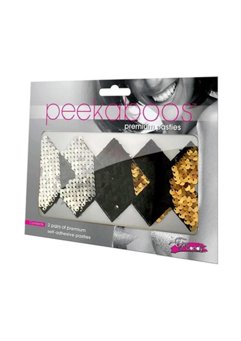 Reversible Sequin X Pasties - Black/Gold/Silver