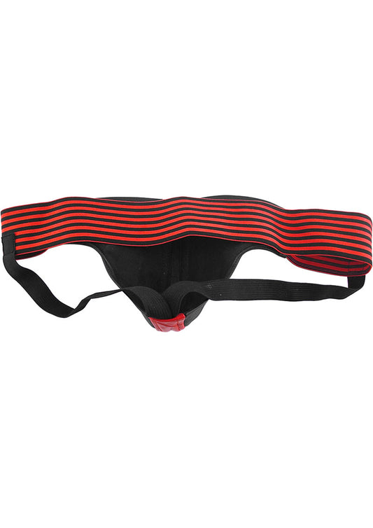 Rouge Leather Jock Strap - Black/Multicolor/Red - Small