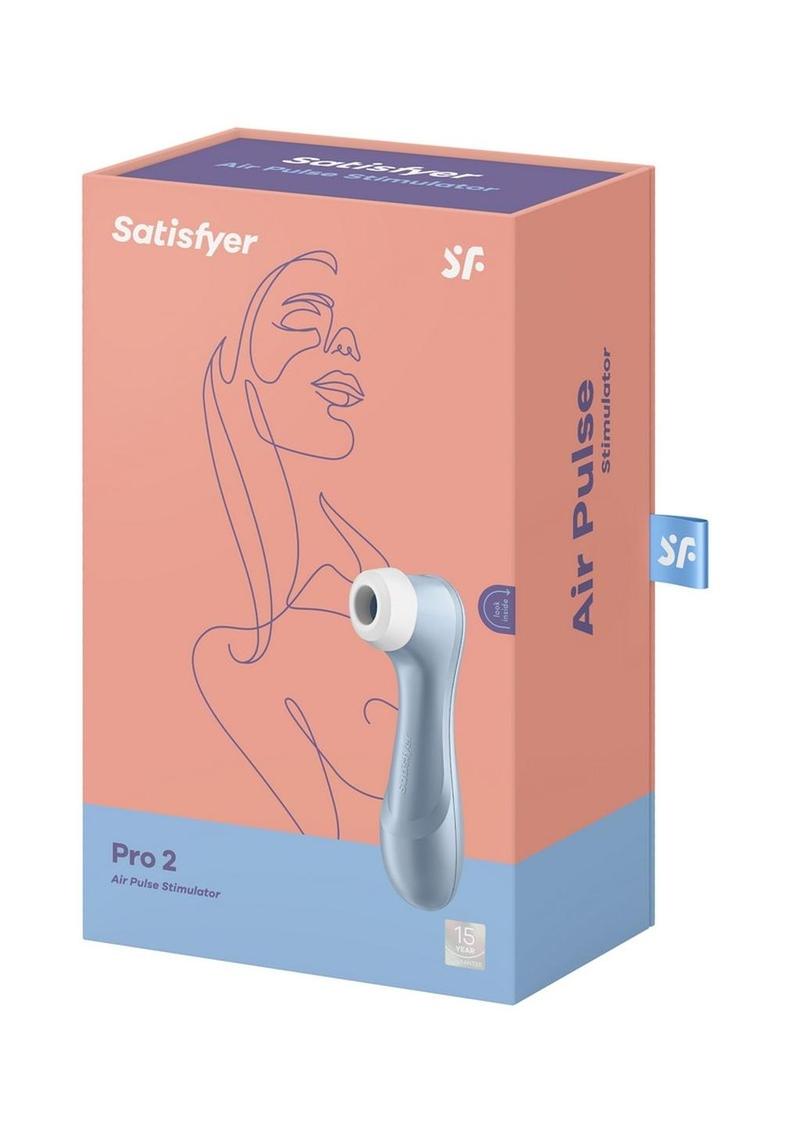 Satisfyer Pro 2 Generation 2 Rechargeable Silicone Clitoral Stimulator - Blue - 6.5in