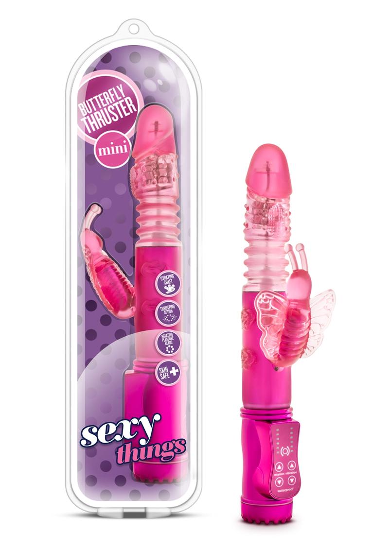 Sexy Things Butterfly Thruster Mini Rabbit Vibrator - Fuchsia/Pink
