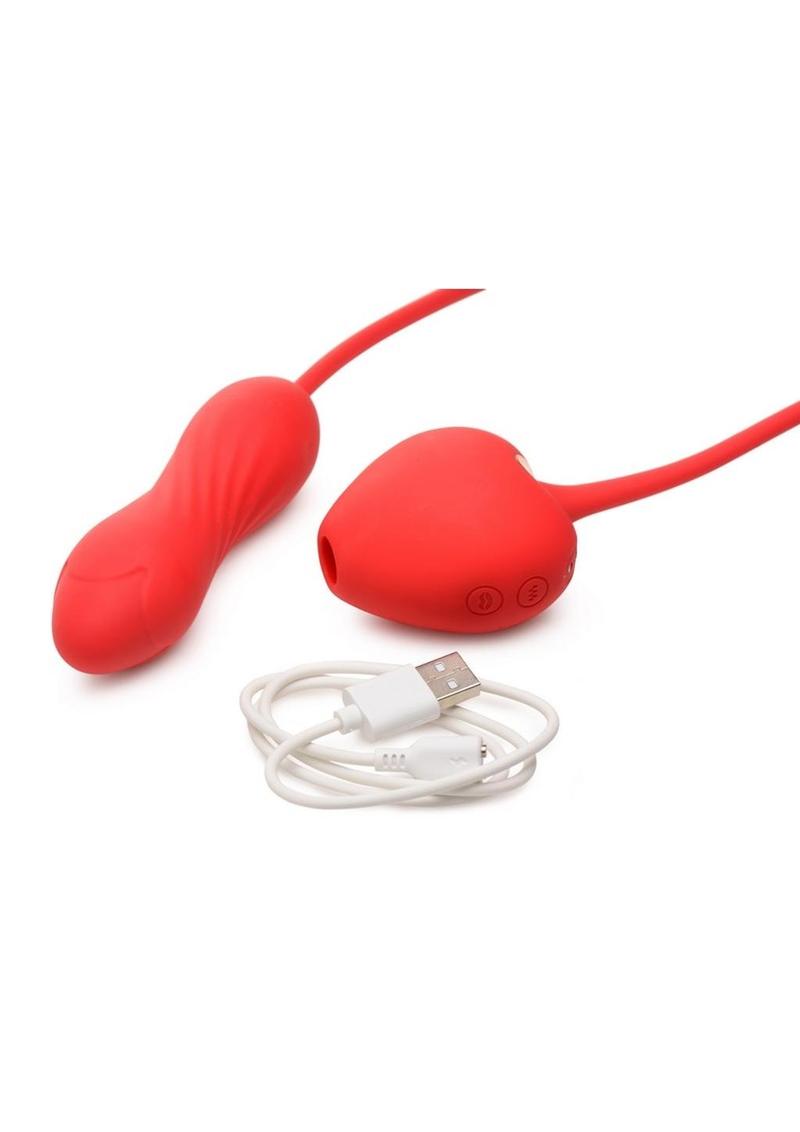 Shegasm Love On Me Rechargeable Silicone Suction Clit Stimulator and Vibrating Egg