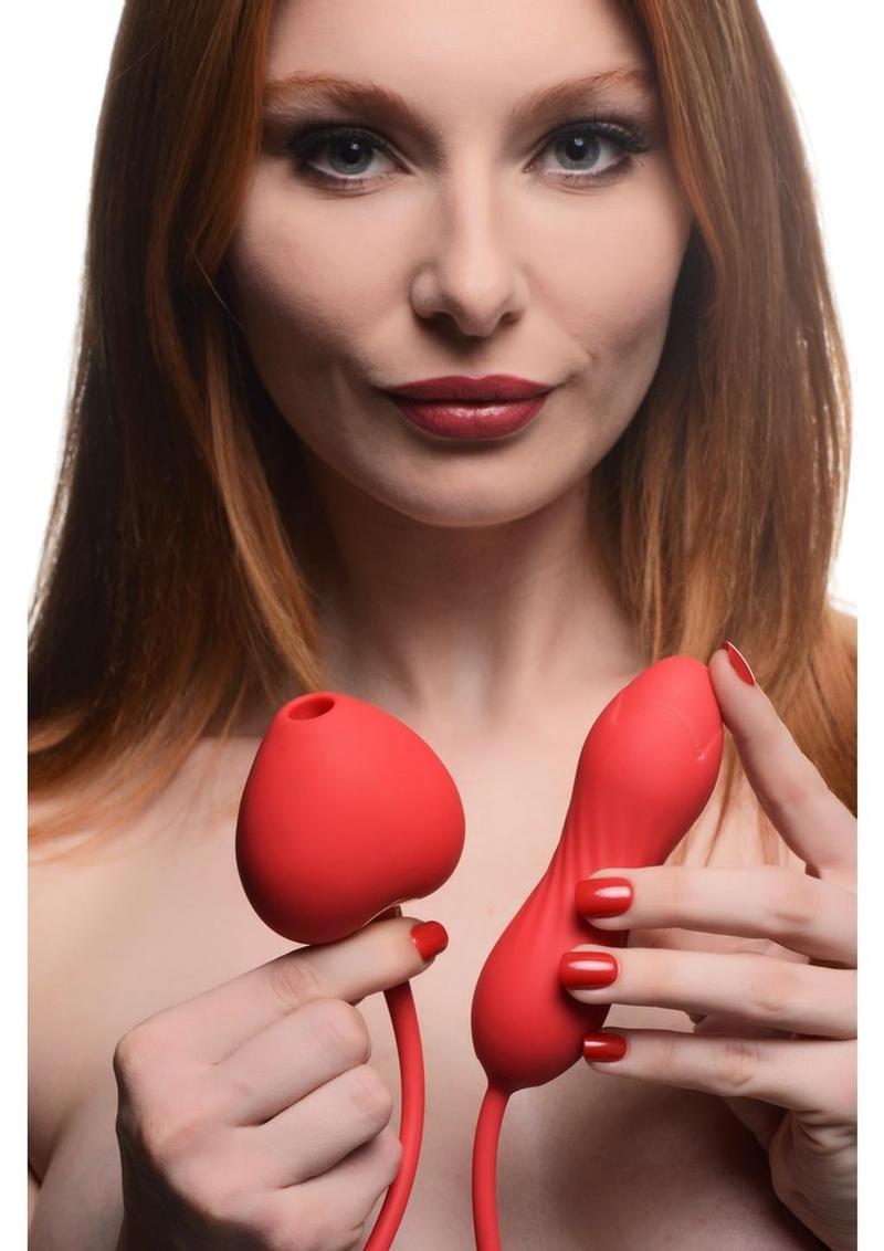 Shegasm Love On Me Rechargeable Silicone Suction Clit Stimulator and Vibrating Egg