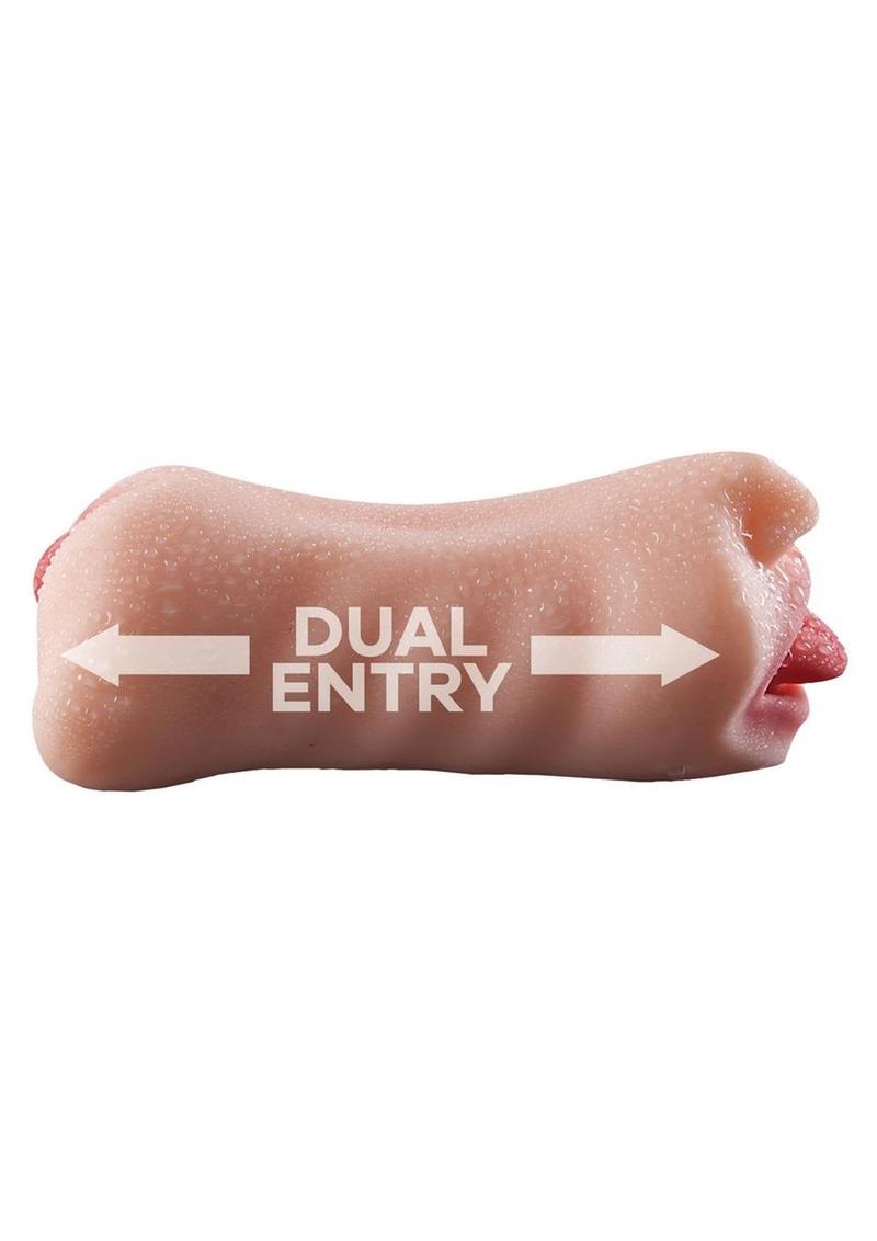 Skinsations Man Eater Pussy/Mouth Masturbator Textured Dual Entry Stroker