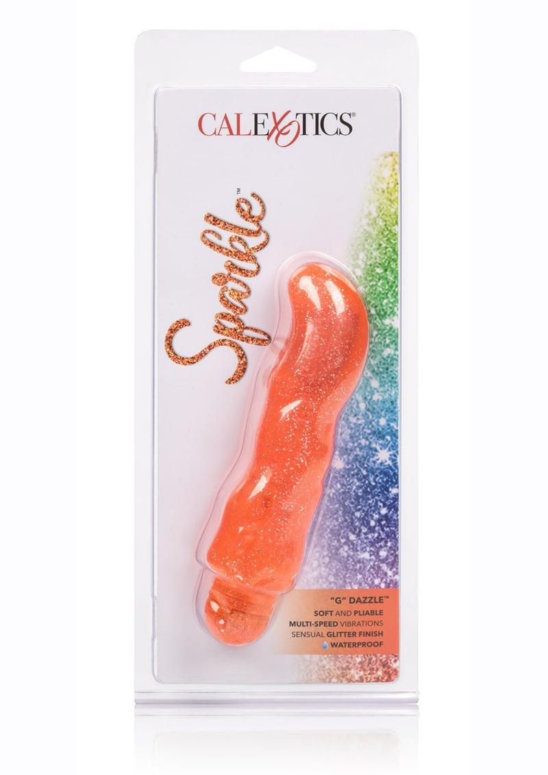 Sparkle G Dazzle G-Spot Vibrator Waterproof - Orange - 5.25in