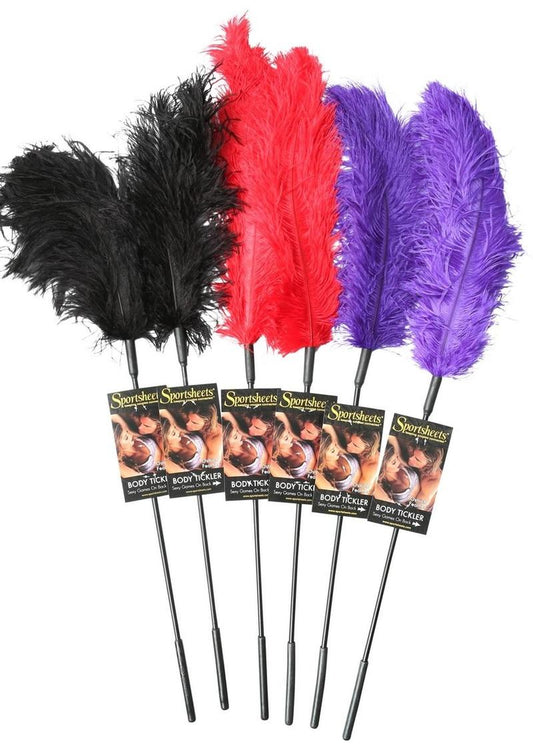 Sportsheets Ostrich Feather Tickler - Assorted Colors - 6 Pack