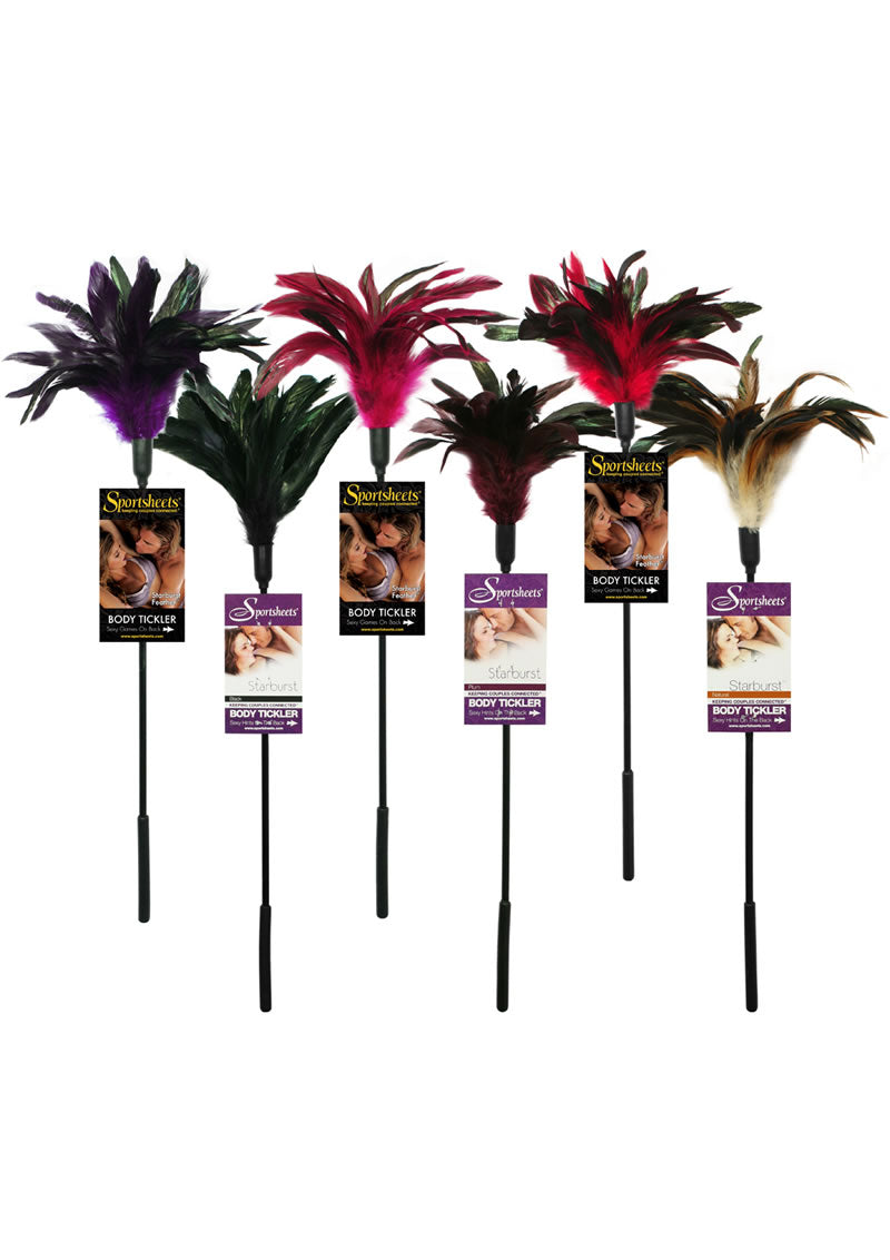 Sportsheets Starburst Feather Tickler - Assorted Colors - 6 Piece