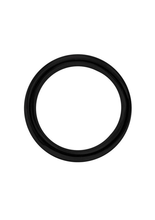 Stainless Steel Round Cock Ring - Black - 45mm