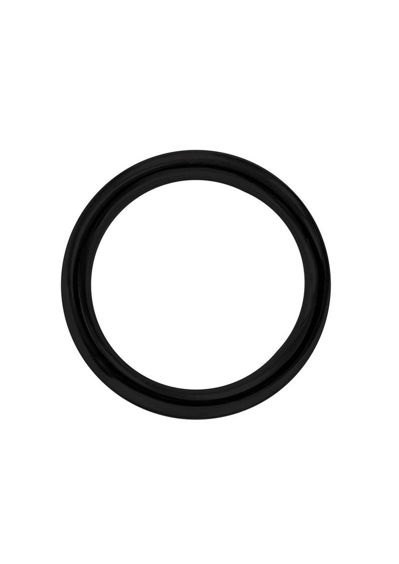 Stainless Steel Round Cock Ring - Black - 50mm