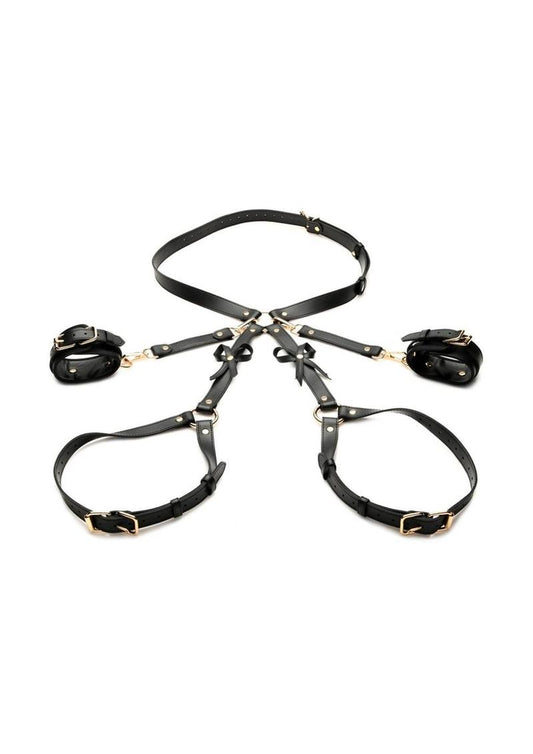 Strict Bondage Harness with Bows - Black - Large/Medium
