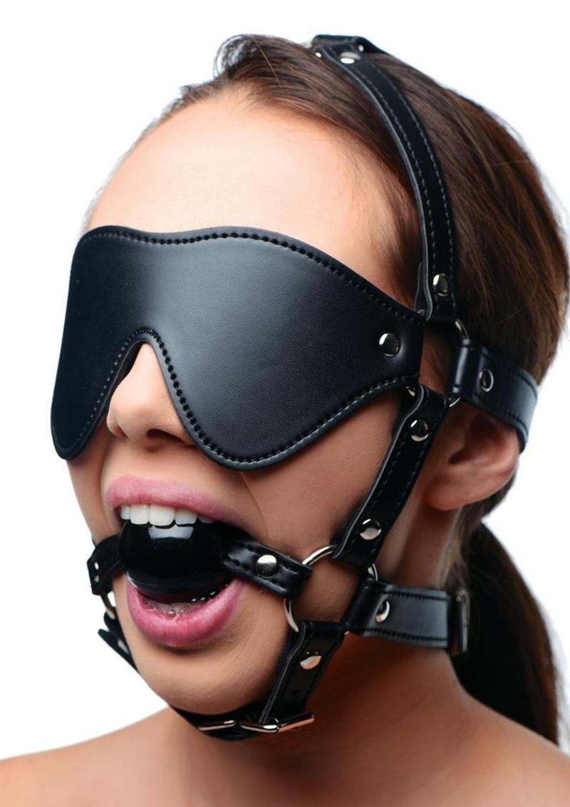 Strict Eye Mask Harness with Ball Gag