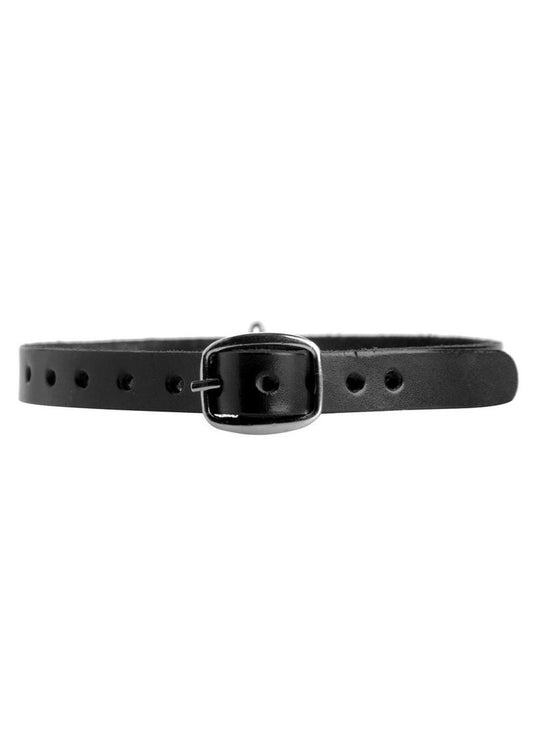 Strict Leather Unisex Leather Choker with O-Ring - M/L - Black - Medium