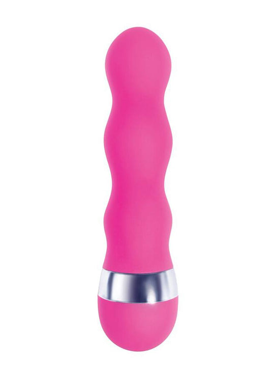 The 9's - Pinkies, Curvy Silicone Mini Vibrator - Pink - 4.5in