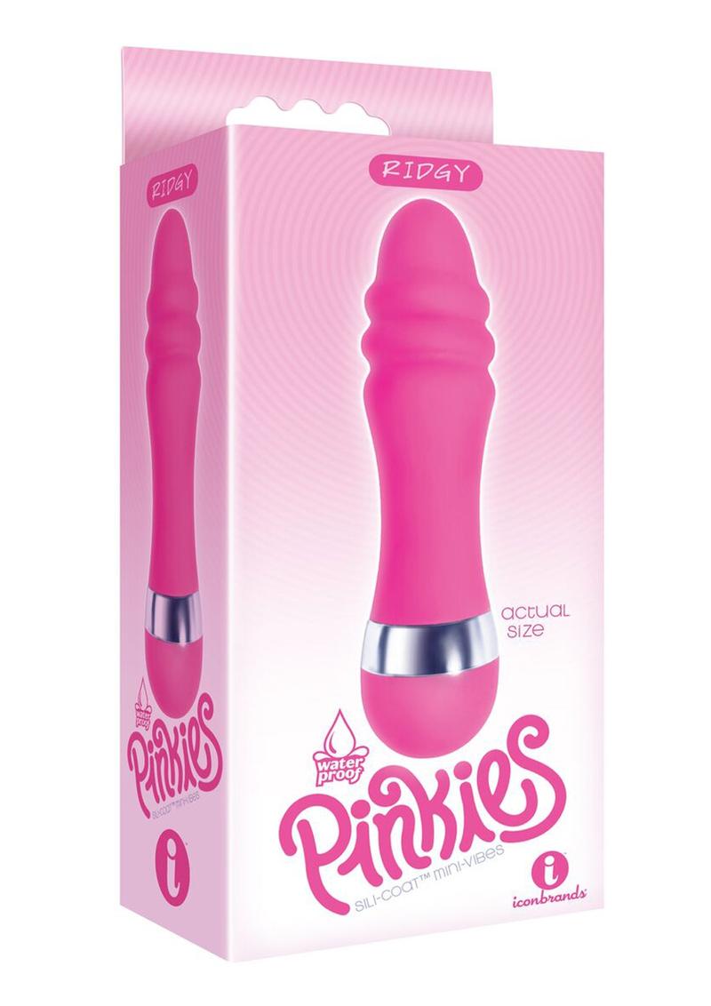The 9's - Pinkies, Ridgy Silicone Mini Vibrator - Pink - 4.5in