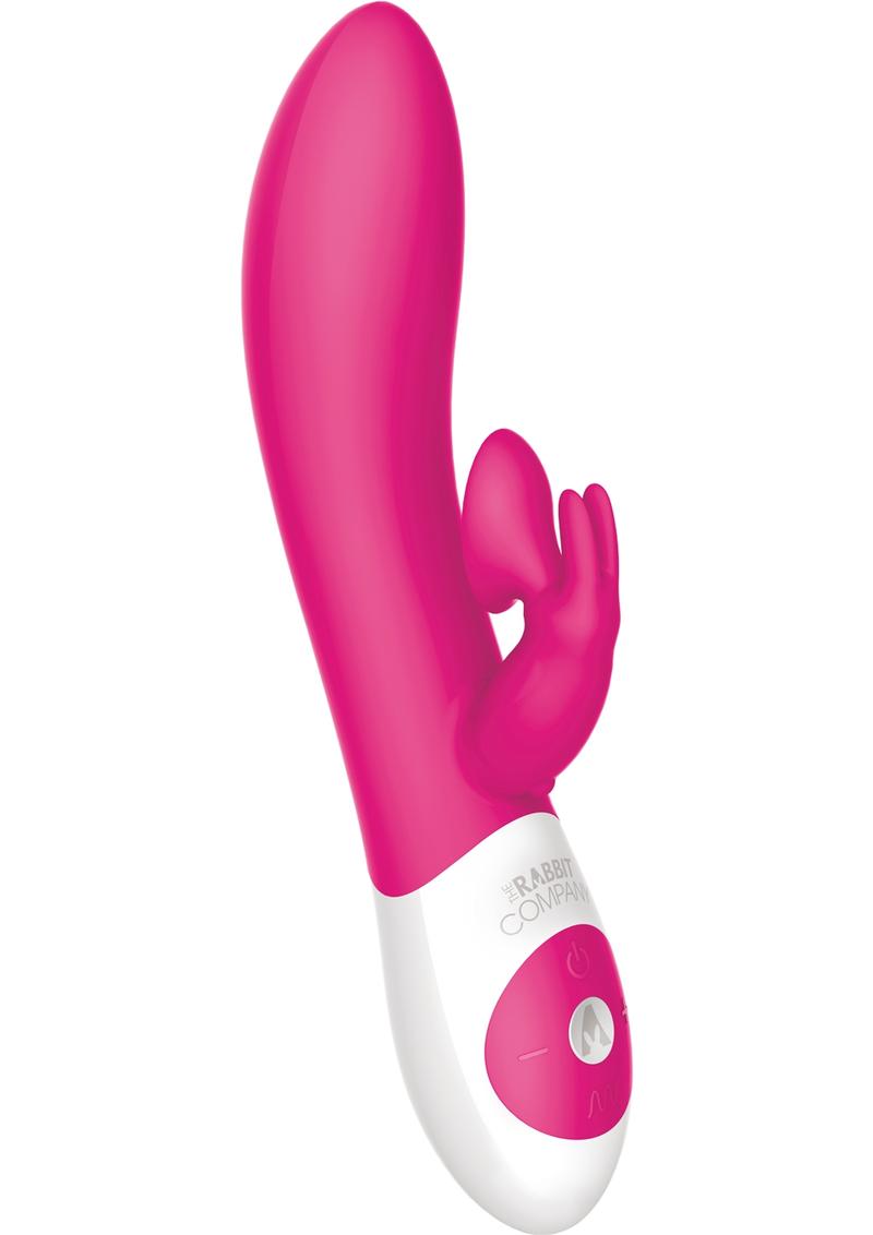 The Kissing Rabbit Rechargeable Silicone Vibrator with Clitoral Suction - Hot Pink/Pink