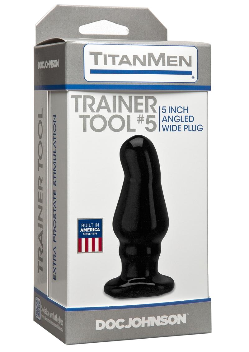 Titanmen Trainer Tool #5 Angled Wide Anal Plug - Black