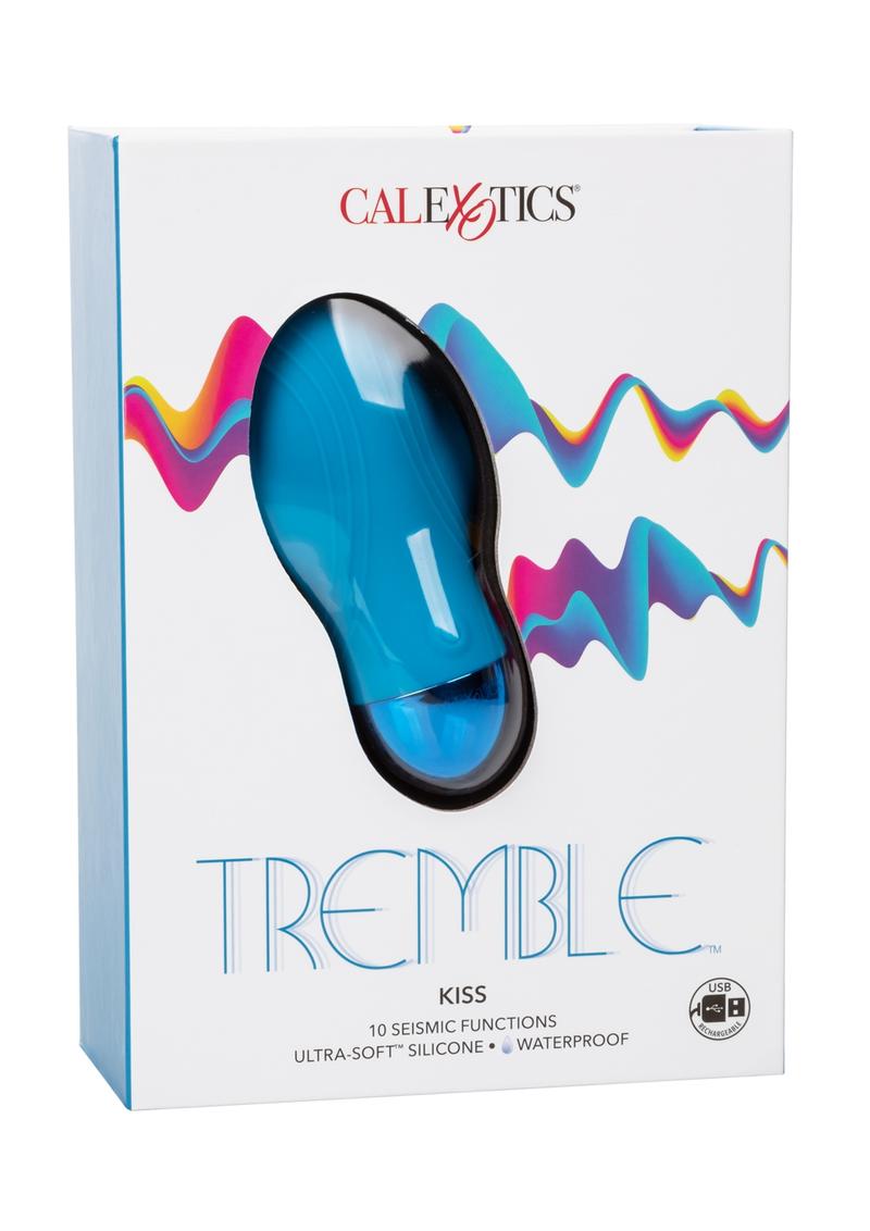 Tremble Kiss Rechargeable Silicone Vibrating Dual Density Massager - Blue