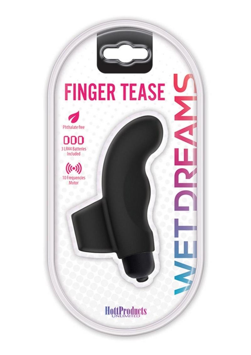 Wet Dreams Finger Tease Vibrator Waterproof - Black