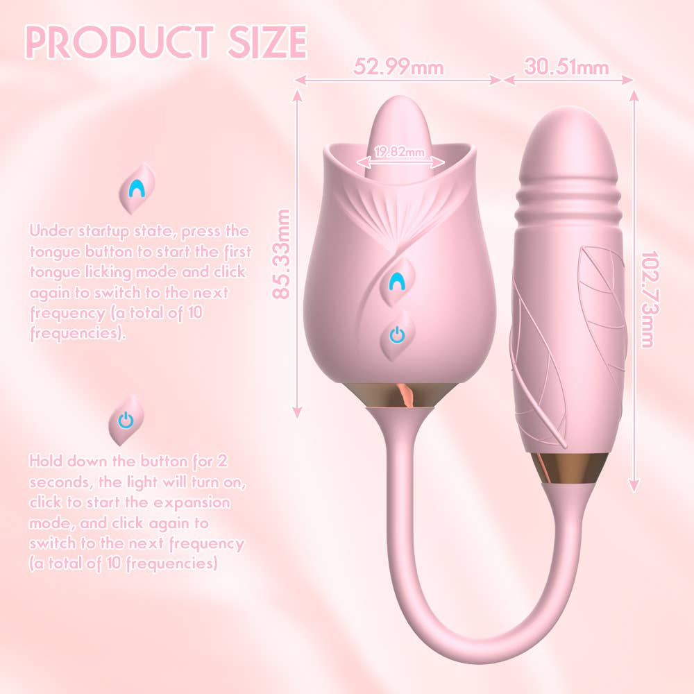 Rose Licking Vibrator Stimulator-Pink