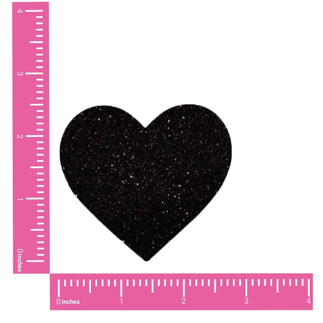 Neva Nude - Black Malice Glitter I Heart U Nipple Cover Pasties