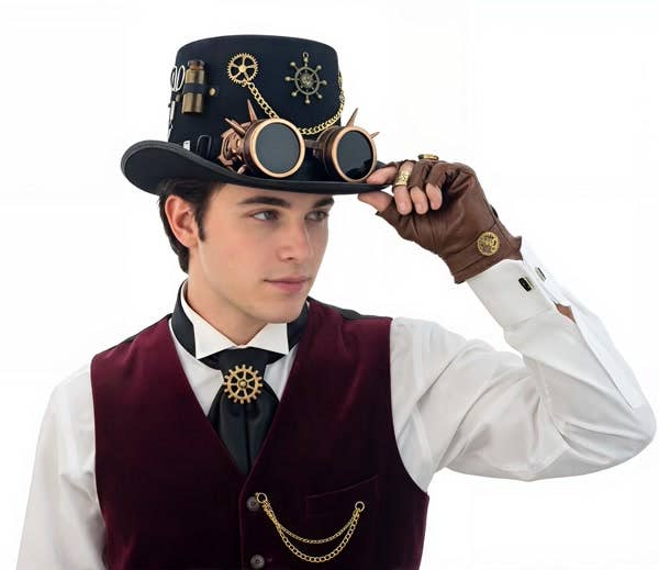 KBW Global Corp. - Spiked Goggles Steampunk Top Hat