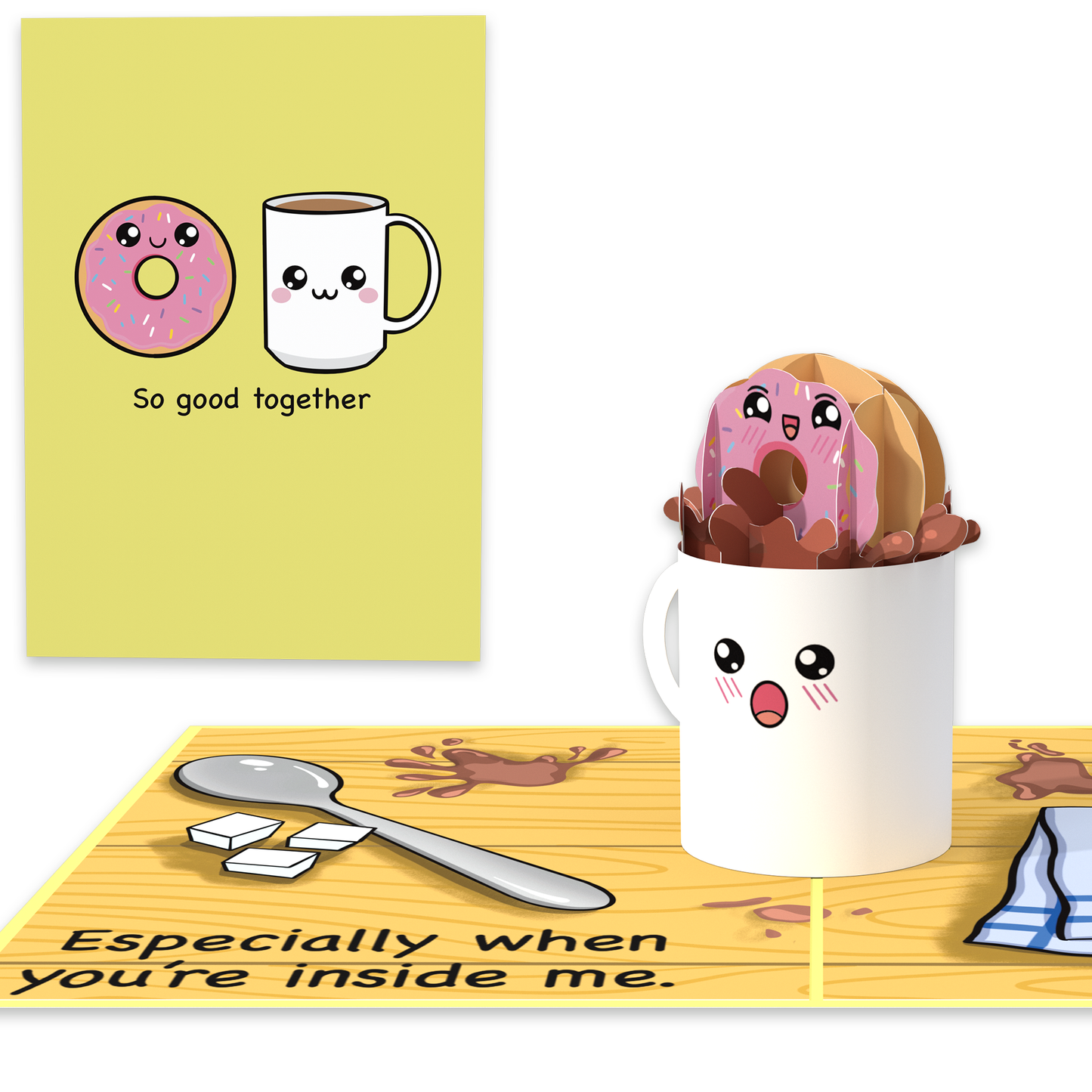 Dirty Pop Cards - Coffee & Donuts Funny 3D Pop-Up Naughty Love Card