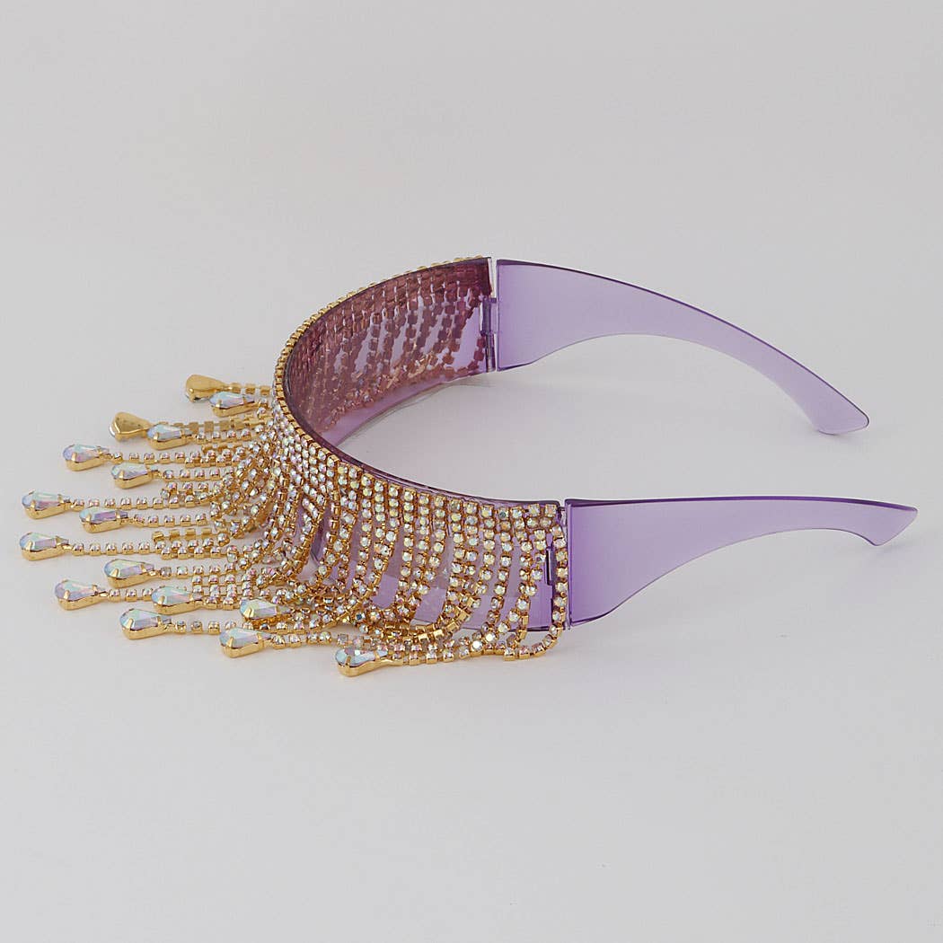 3AM BY H&D ACCESSORIES - Rhinestone Tear Drop Shield Sunglasses