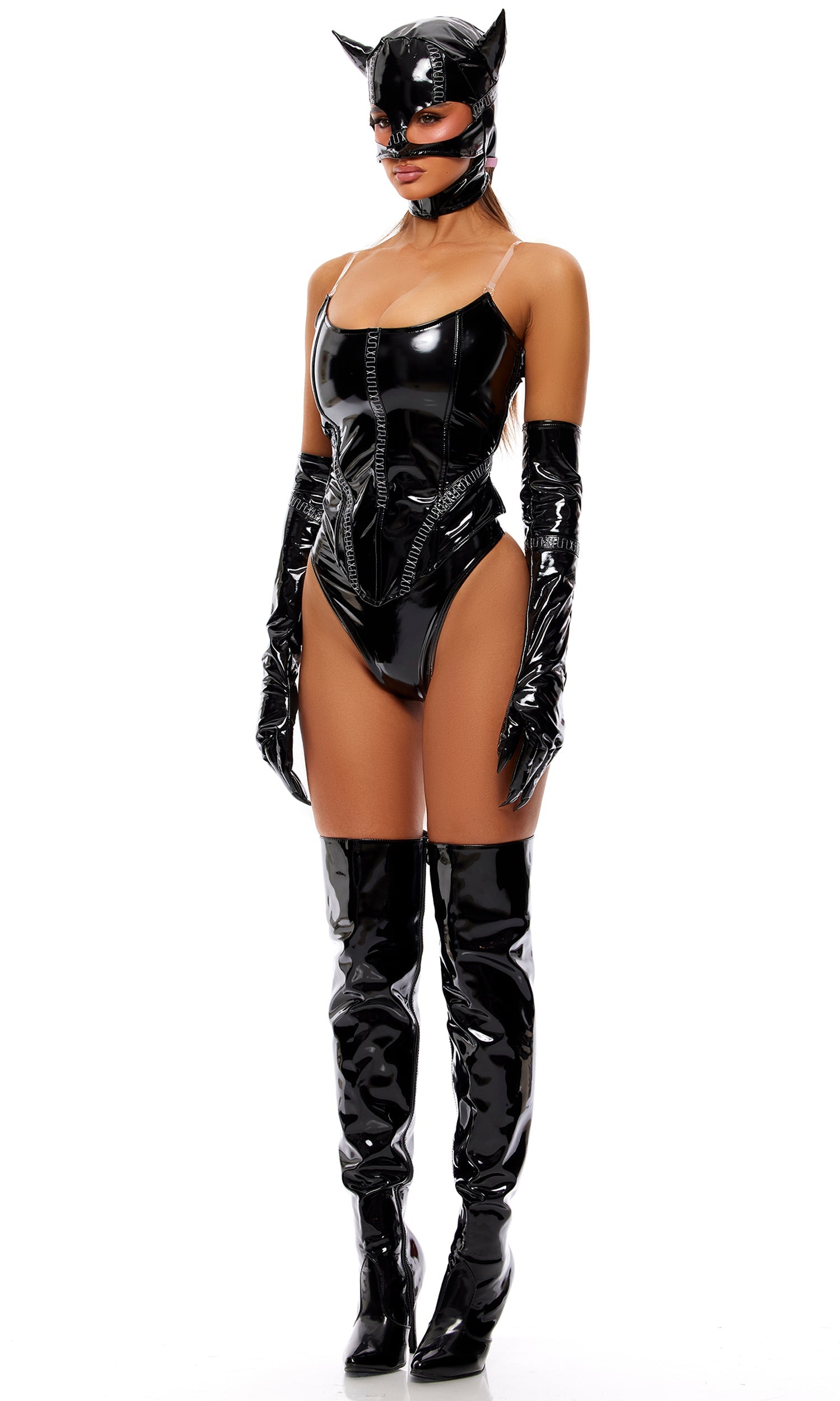 Feral Femme 4-Piece Cat Villain Costume Set