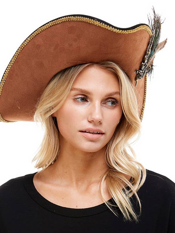 KBW Global Corp. - Brown Feather Pirate Hat