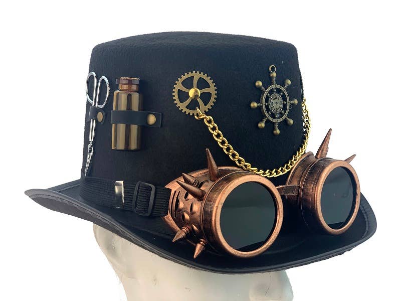 KBW Global Corp. - Spiked Goggles Steampunk Top Hat