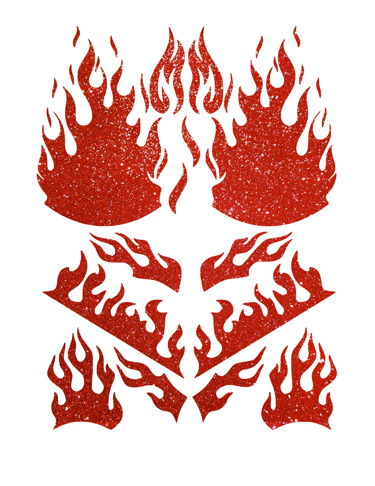 Flaming Fire Red Glitter Ensemble