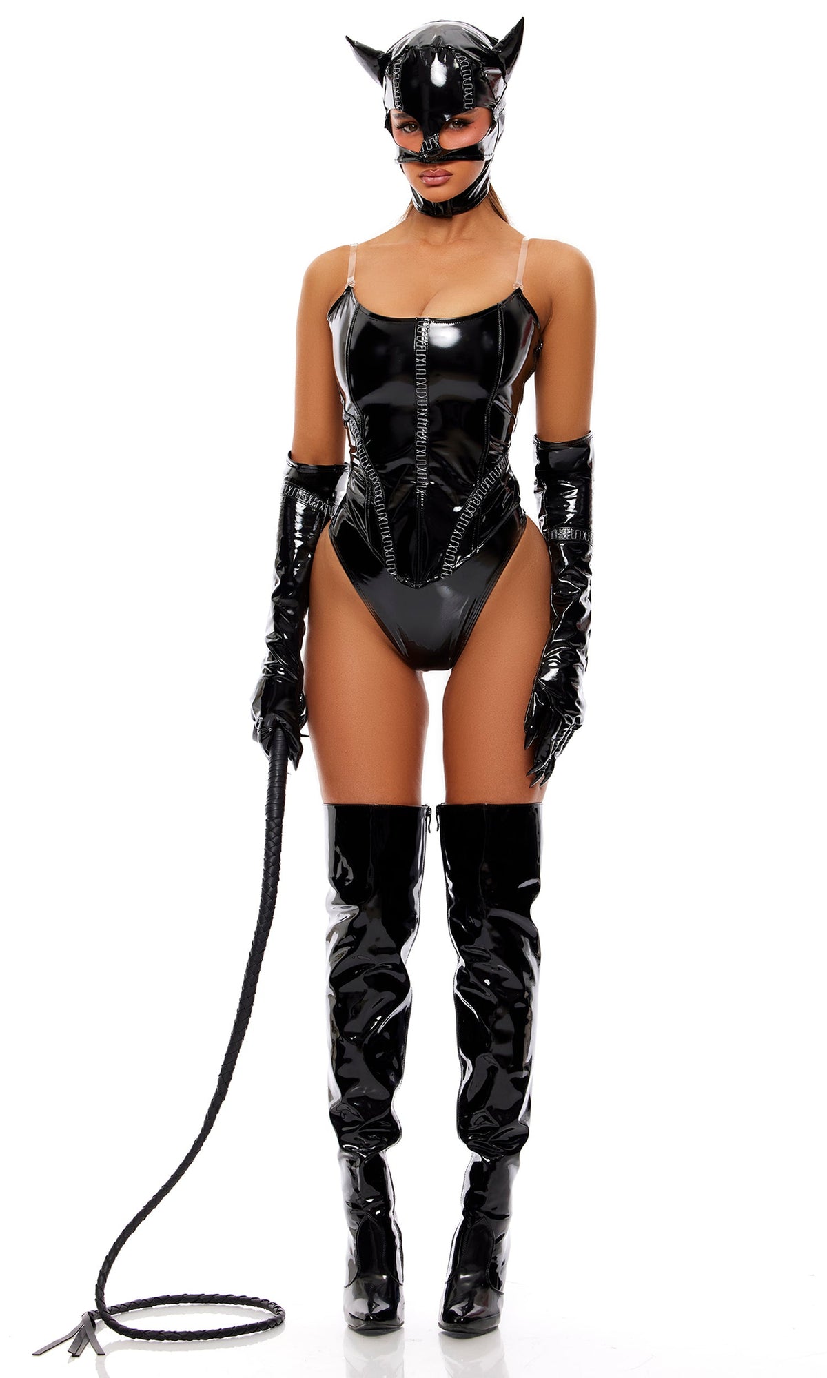 Feral Femme 4-Piece Cat Villain Costume Set