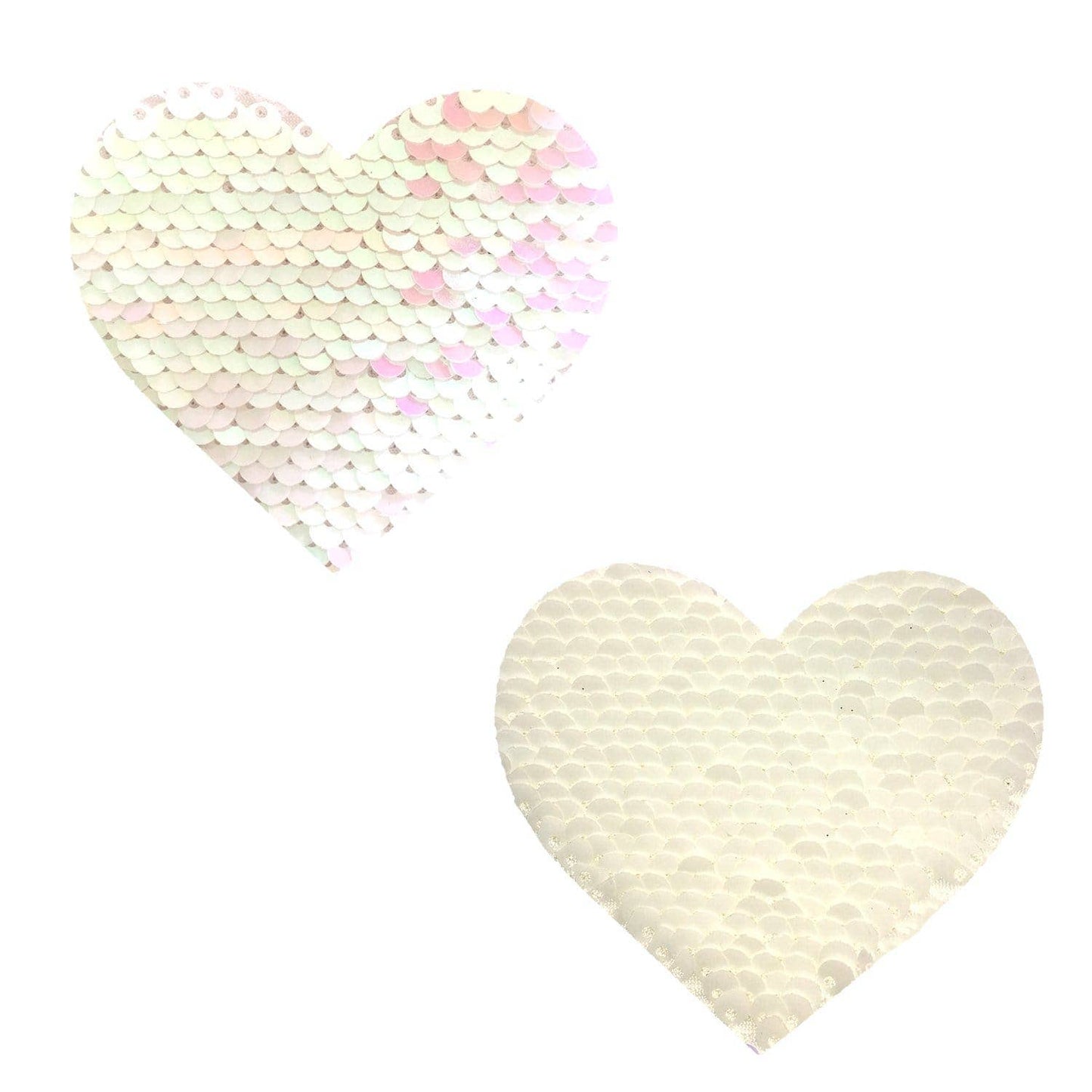 Neva Nude - Princess Bride White Pearl & White Sequin I Heart U Nipple Cover Pasties