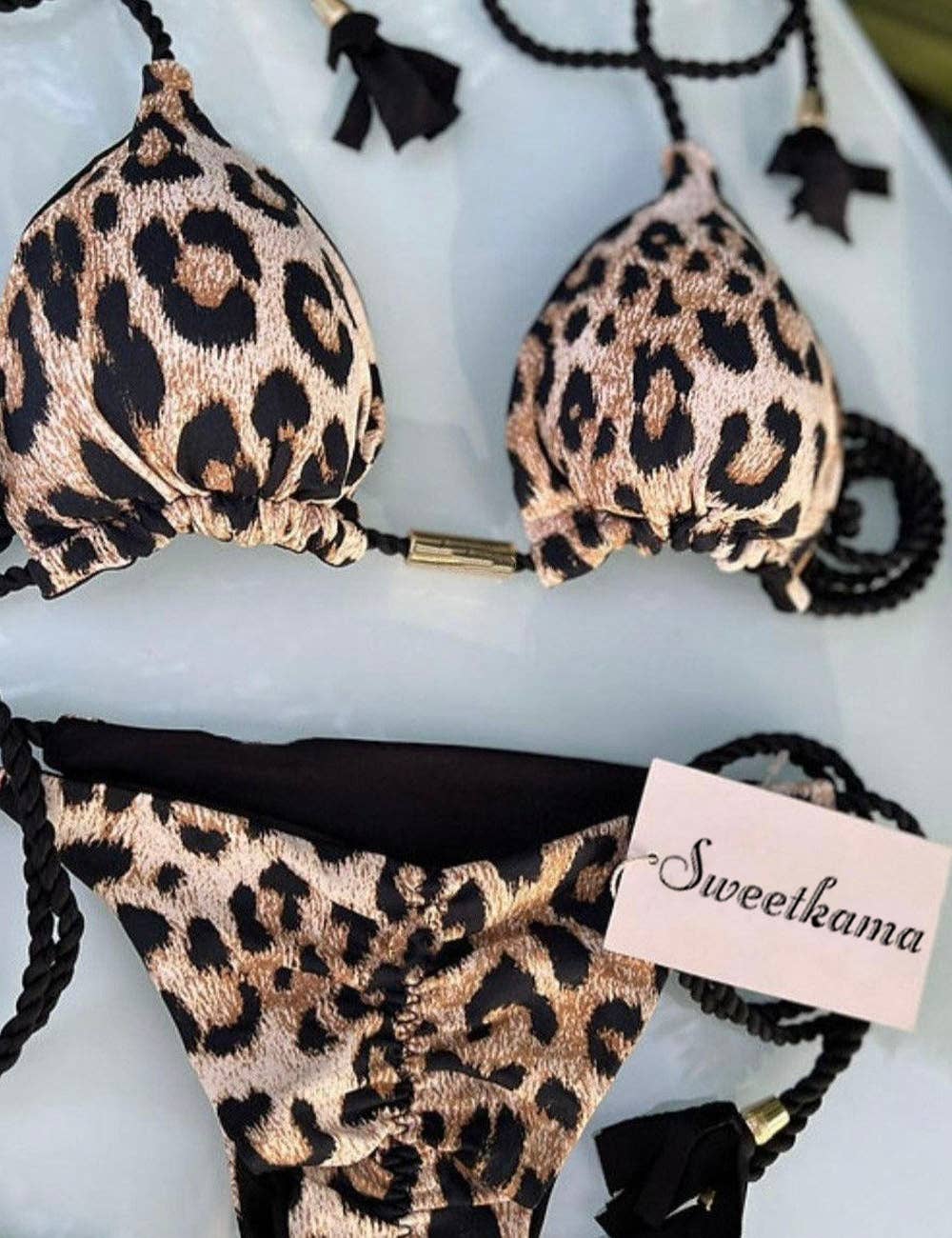 Ladies String Tie Halter Strap Sexy Bikini Set GY02