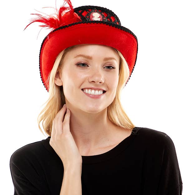 KBW Global Corp. - Red And Black Victorian Top Hat