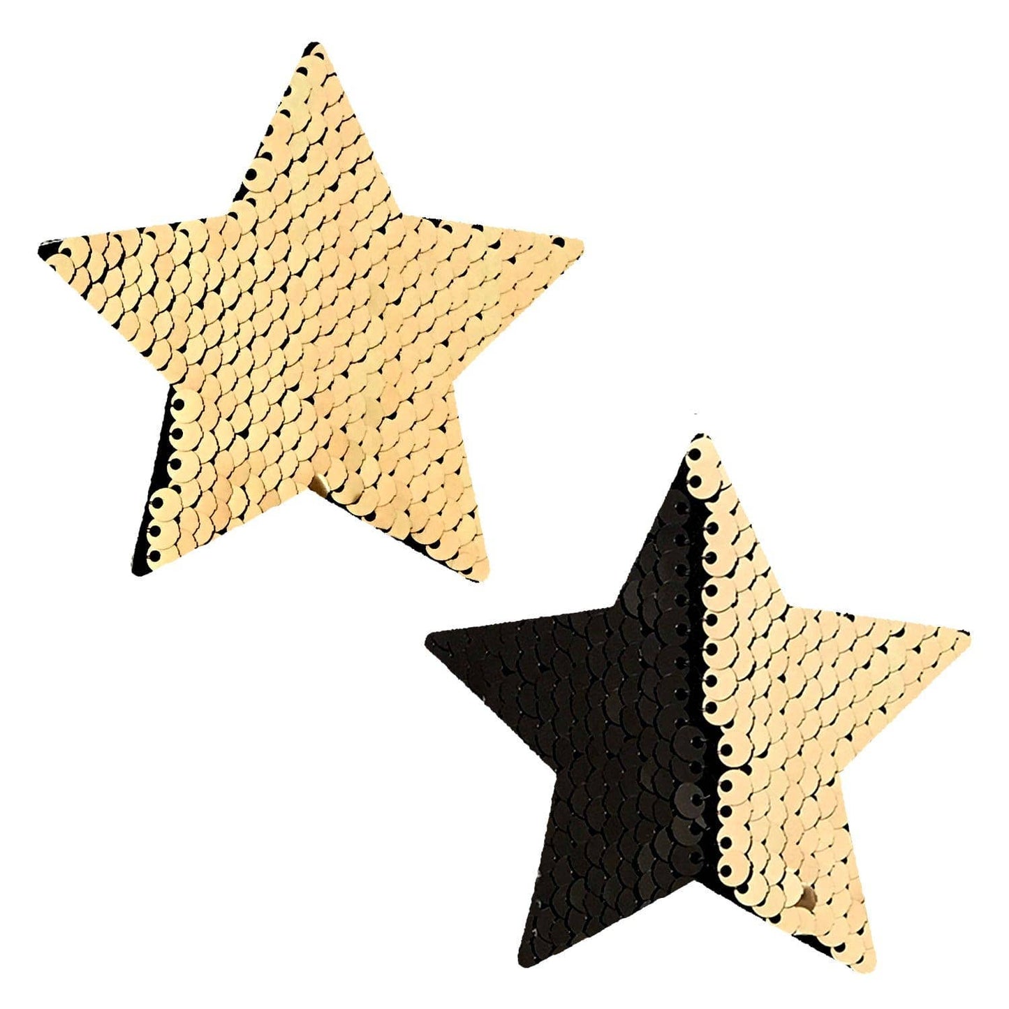 Neva Nude - Athena Gold & Black Sequin Starry Nights Nipple Cover Pasties
