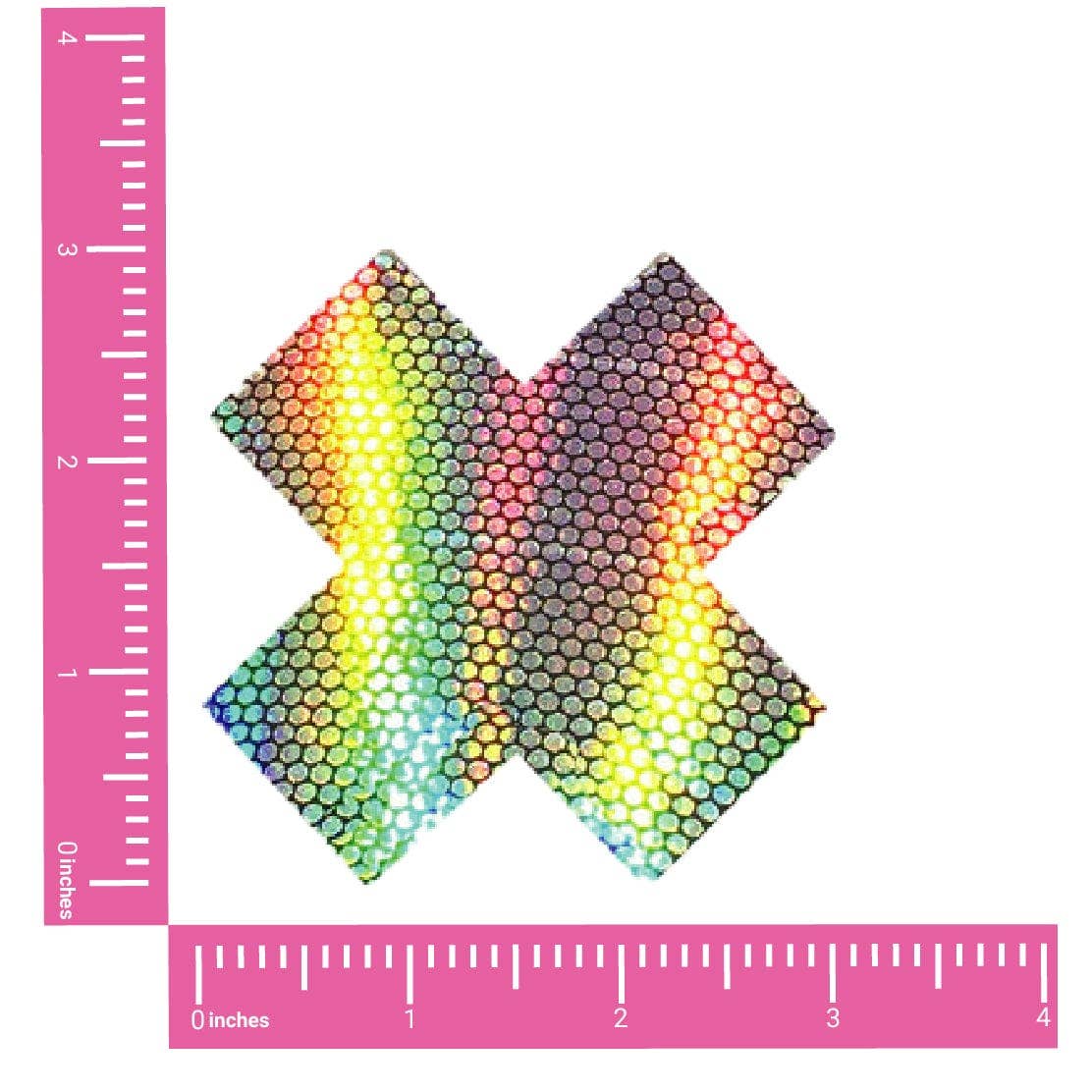 Neva Nude - Liquid Party Silver Holographic X Factor Nipple Cover Pasties